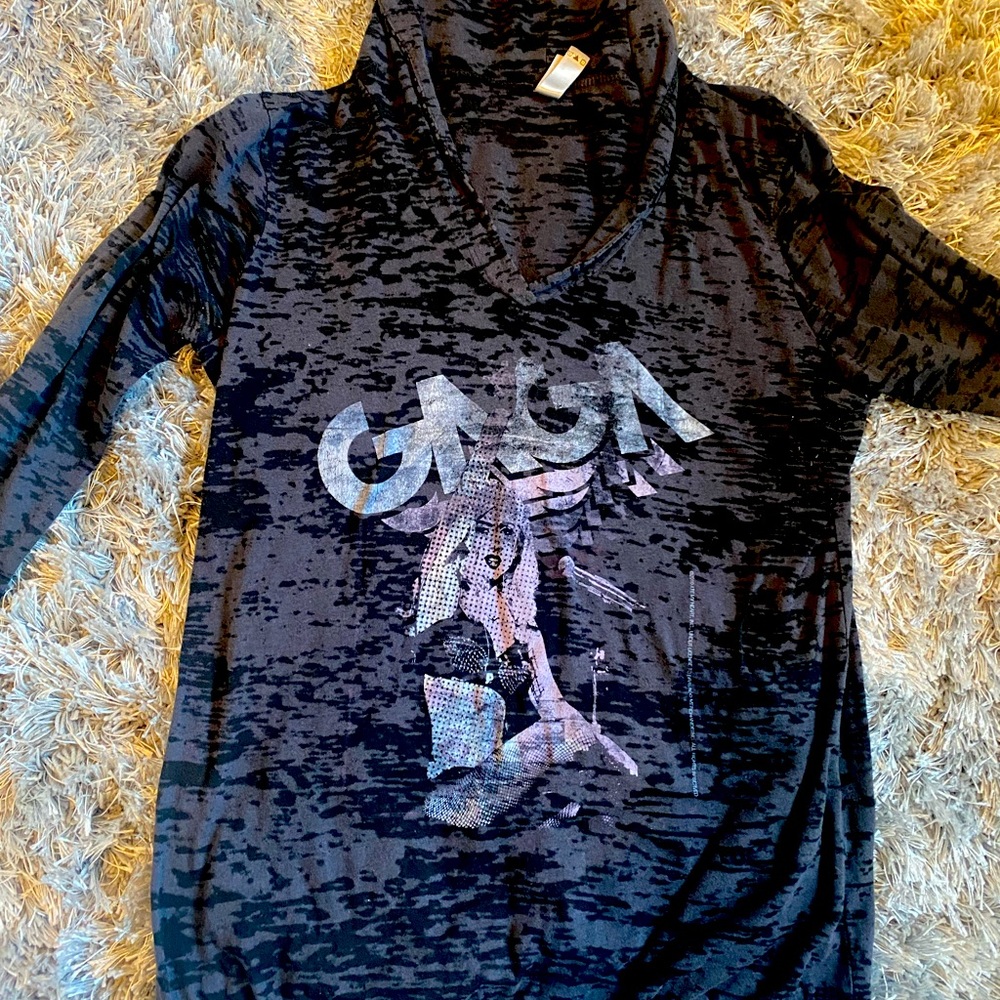 Unique Lady Gaga long sleeve hooded shirt; authentic (purchased at concert 2010)